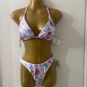 NEW WITH TAGS ~ Santa Cruz Wave Dot Bikini Set Lilac